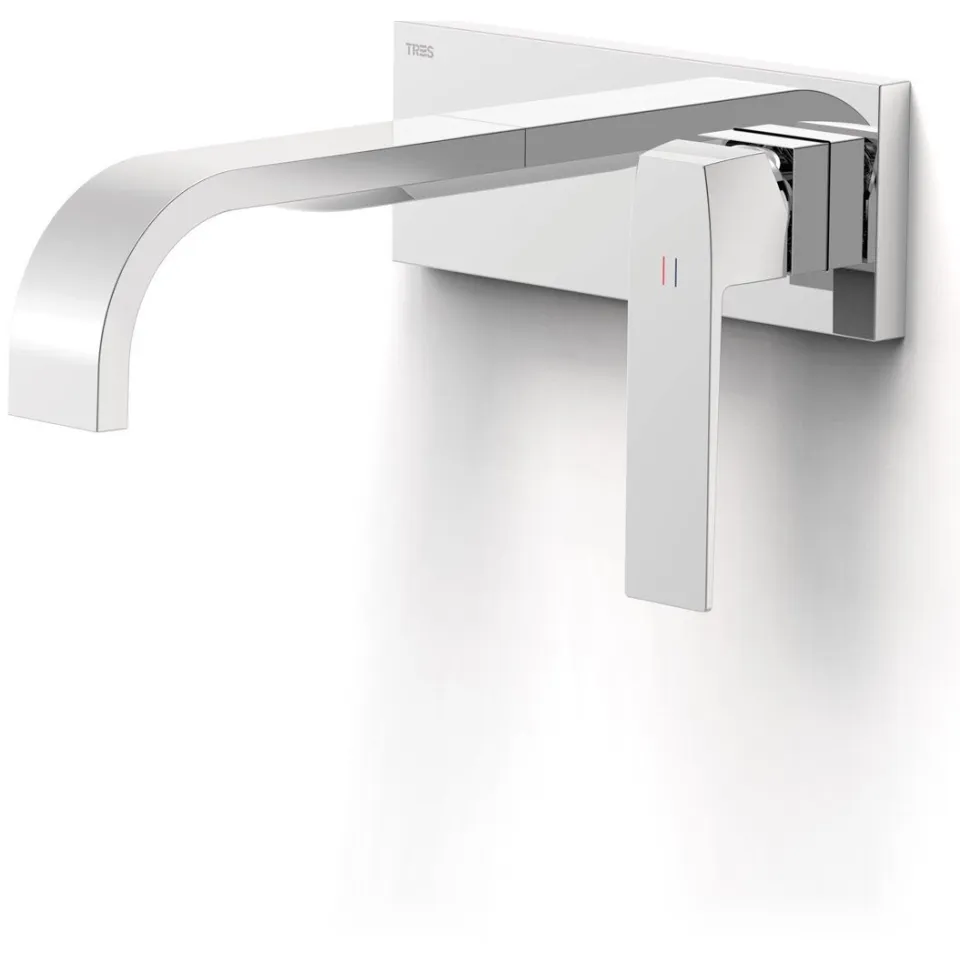 Tres Slim Exclusive wastafelmengkraan lange gebogen uitloop chroom