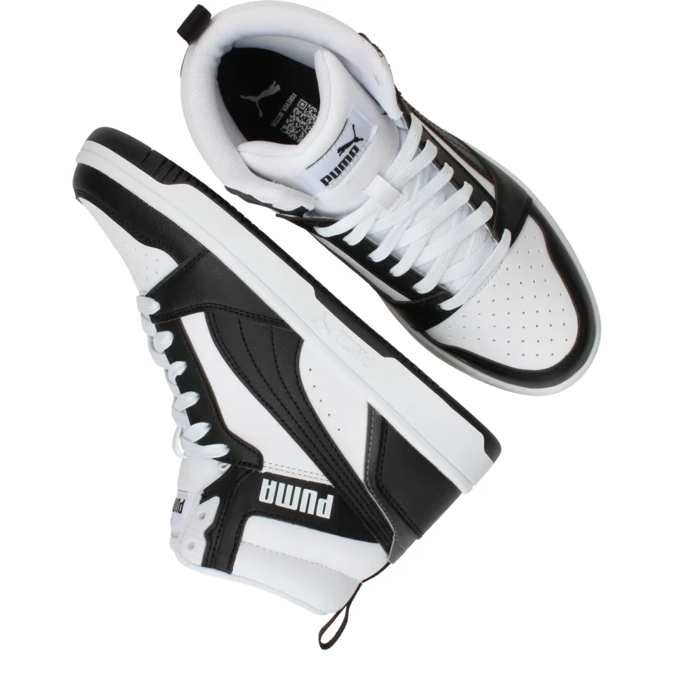 Puma Rebound V6 Mid hoge sneakers zwart en wit, foto 8