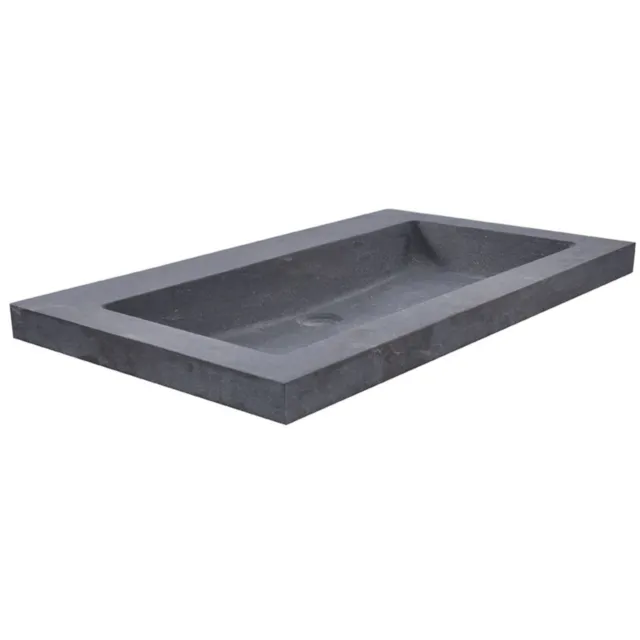 Wiesbaden Wastafel Hardsteen Wiesbaden Dubbel 120x46x5 cm (2 kraangaten) Antraciet