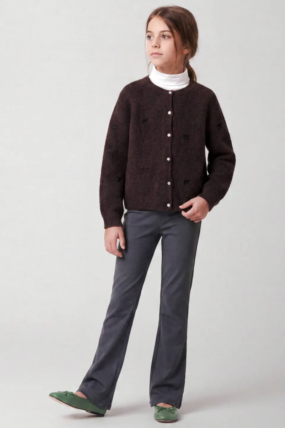 NAME IT KIDS bootcut broek grijs Donkergroen