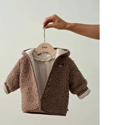 Feetje romper My Little Love met hartjes en ruches taupe/bordeaux, foto 7