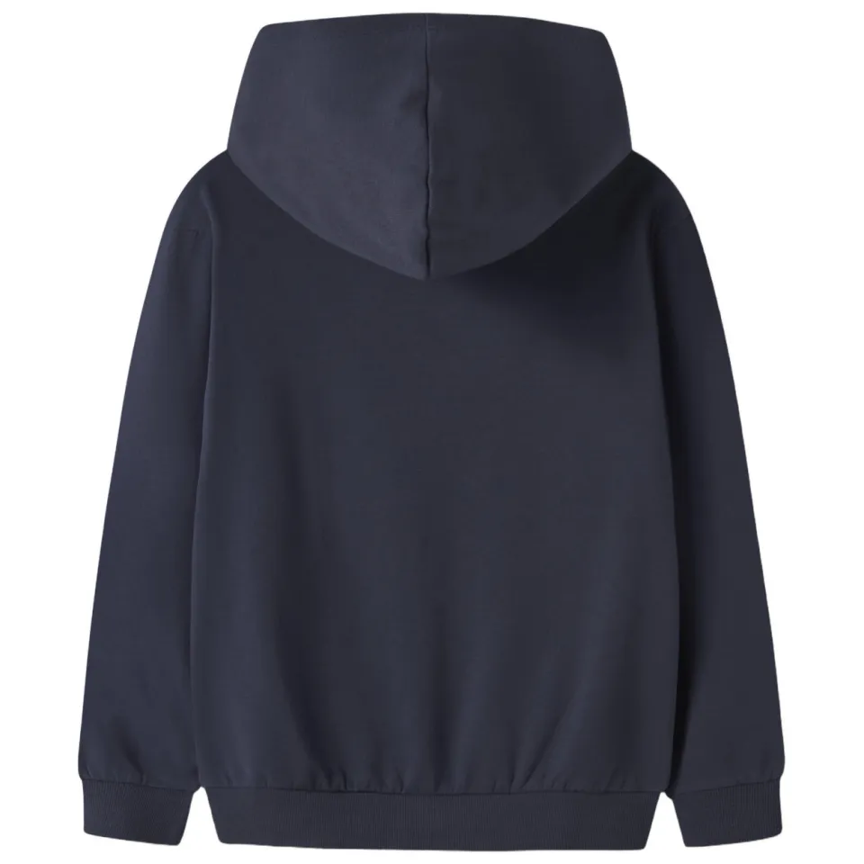NAME IT KIDS rechtvallende hoodie met print - donkerblauw, foto 2