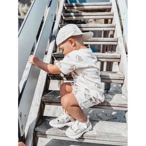 Babystyling baby T-shirt ecru Ecru/lichtbruin