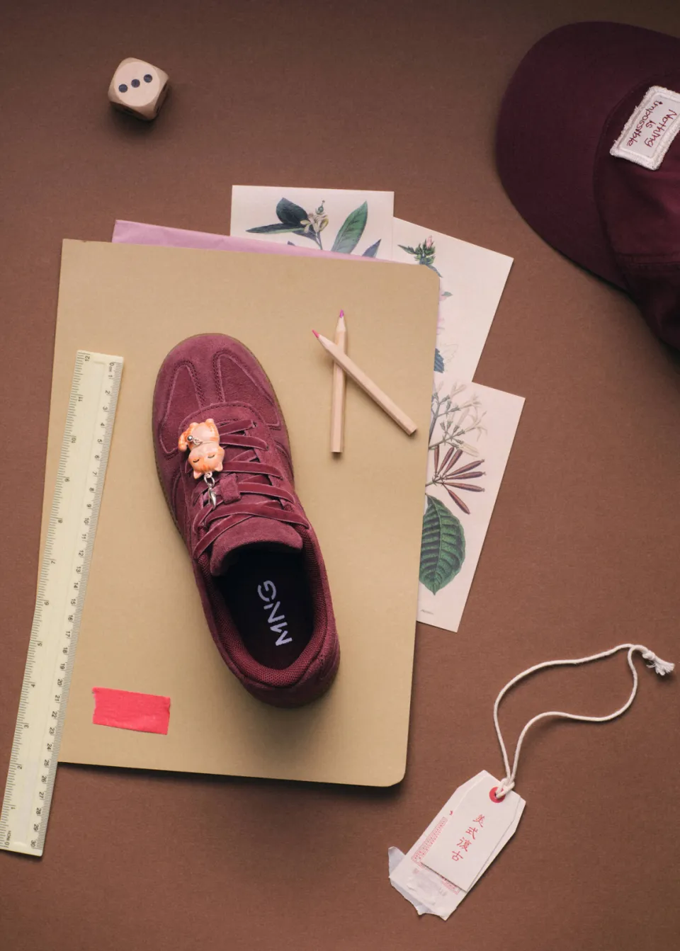 Mango Kids suède sneakers - bordeaux, foto 5