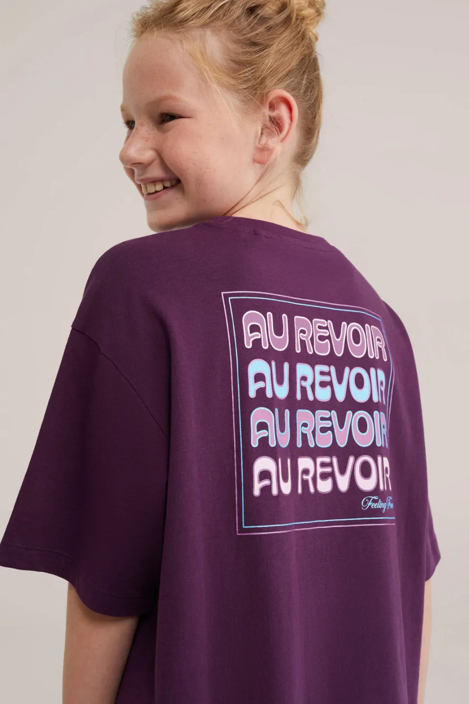 WE Fashion t-shirt met backprint aubergine, foto 6