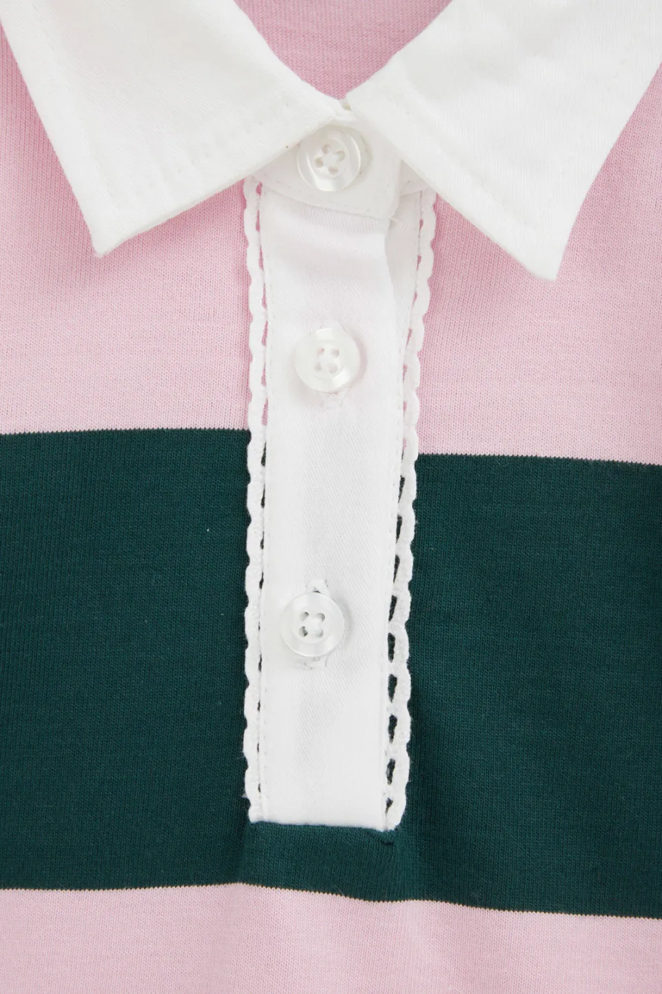 WE Fashion gestreepte polo - lichtroze/donkergroen, foto 6