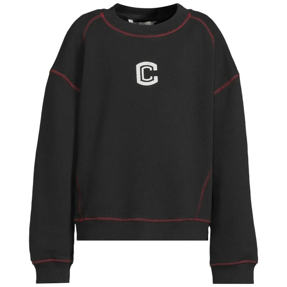 Coolcat oversized fleece sweater met C logo Scott donkergrijs, foto 2