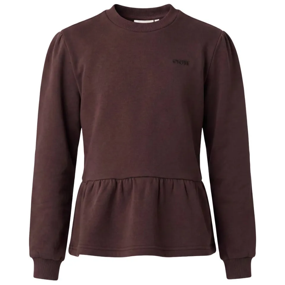 Shoeby sweater met peplum - donkerbruin, foto 2