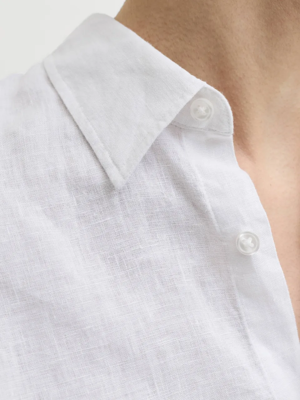 Jack & Jones PREMIUM relaxed casual overhemd met linnen wit, foto 5