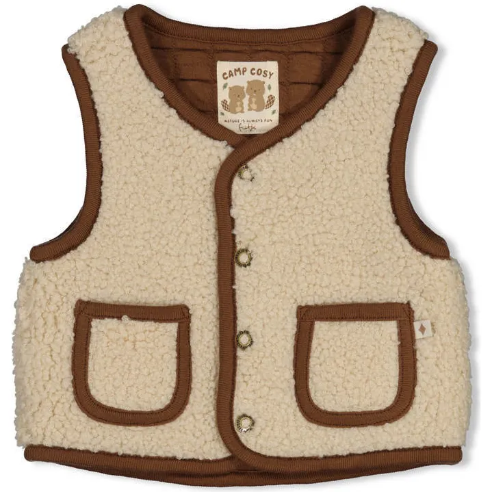 Feetje reversible gilet Tiny Timber Tales - beige/bruin, foto 3