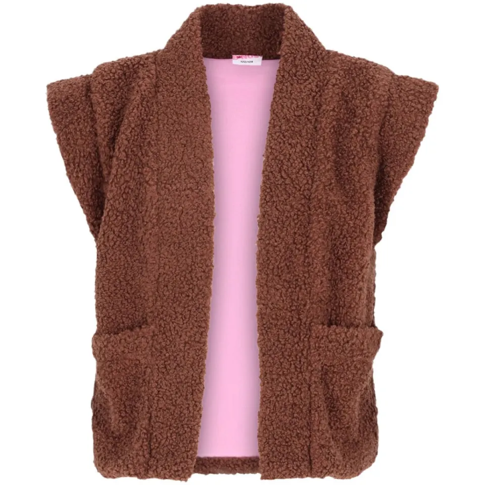 B.Nosy rechtvallend teddy gilet - bruin, foto 2