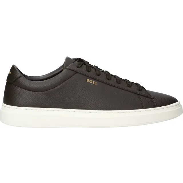 Boss leren sneakers - donkerbruin