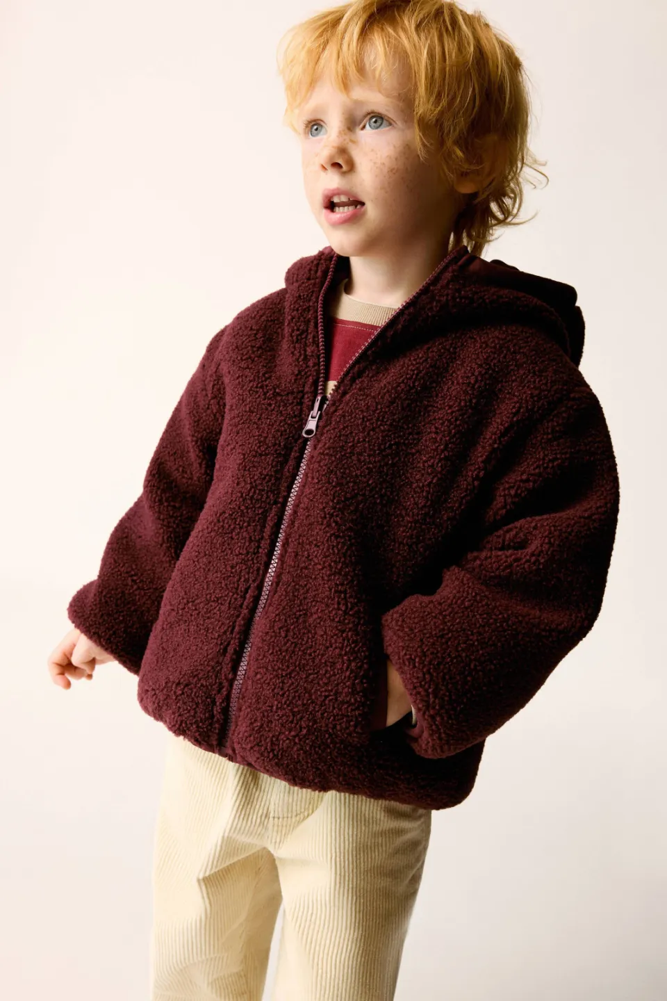 Mango Kids teddy jas donkerrood, foto 6