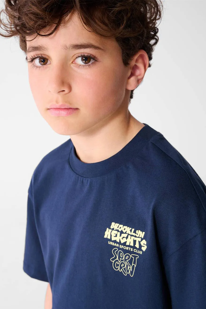 Shoeby T-shirt met backprint donkerblauw, foto 7