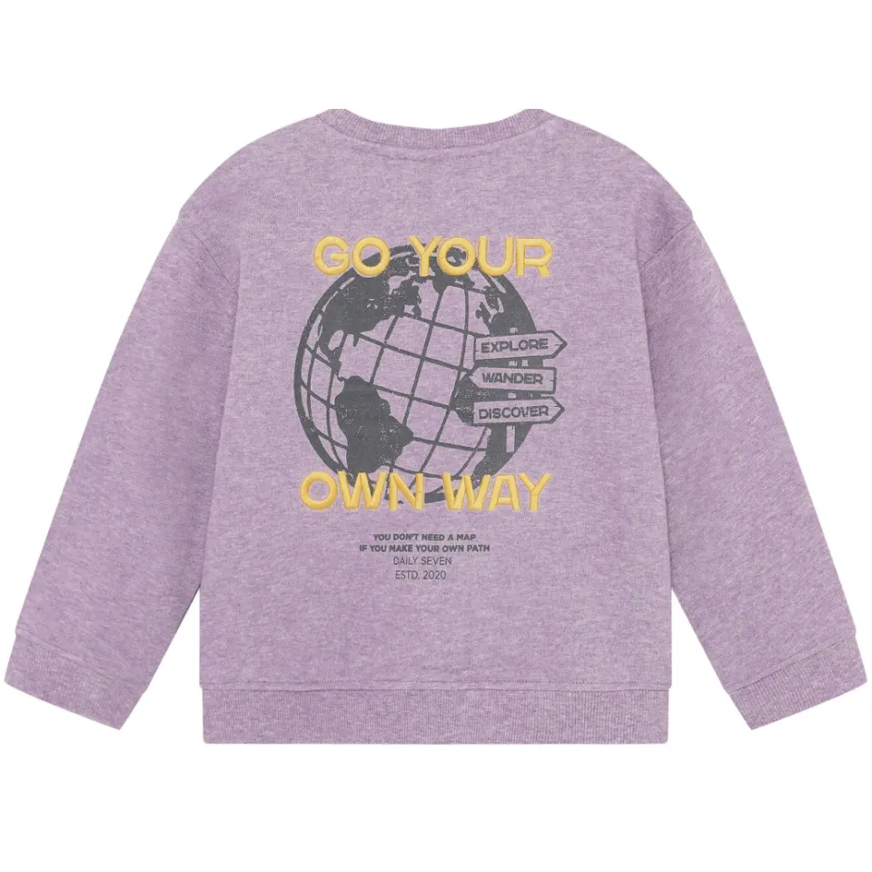 Daily7 oversized sweater met backprint - paars, foto 3