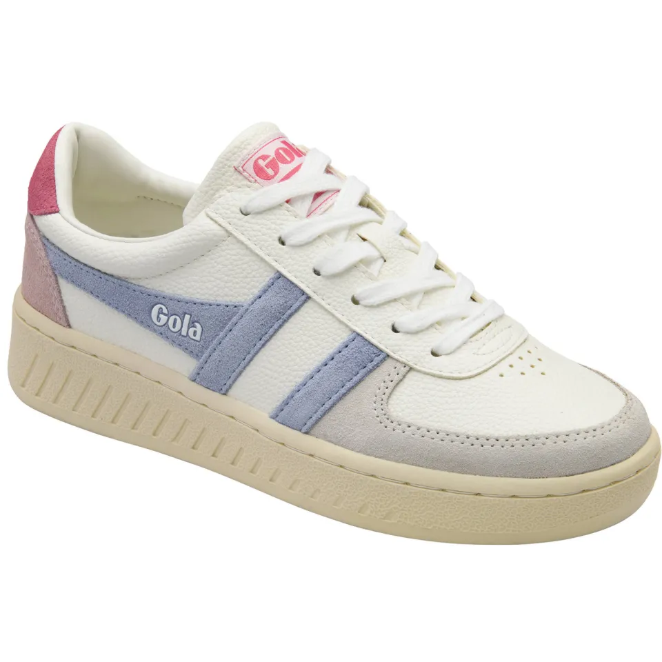 Gola Grandslam Trident leren sneakers wit/lichtblauw, foto 4