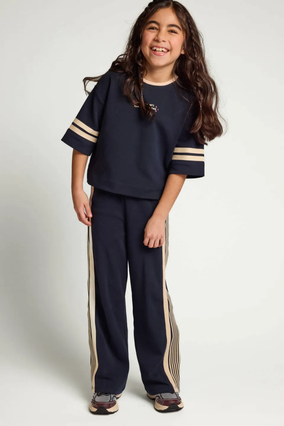 LOOXS little boxy t-shirt met tekst donkerblauw, foto 3