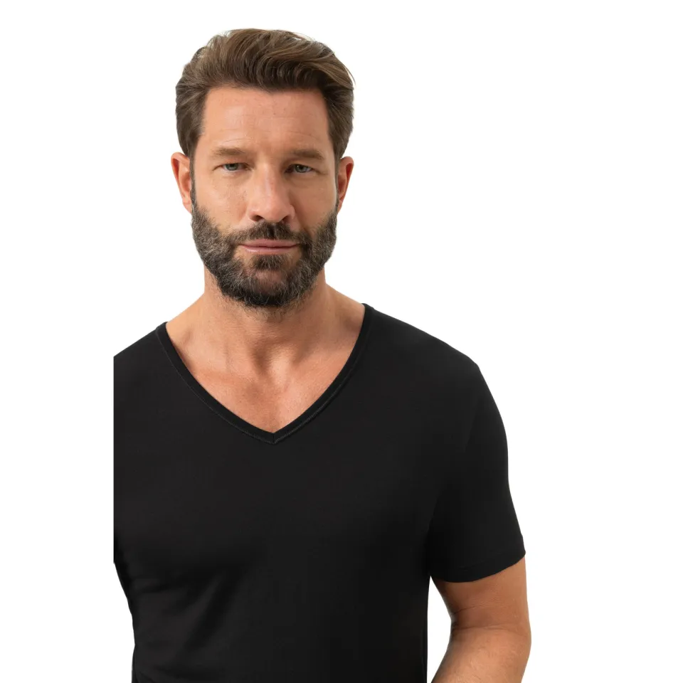 Mey Dry Cotton V-hals T-shirt zwart, foto 5