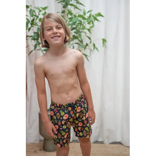 Just Beach zwemshort Poolday donkerblauw/groen, foto 4