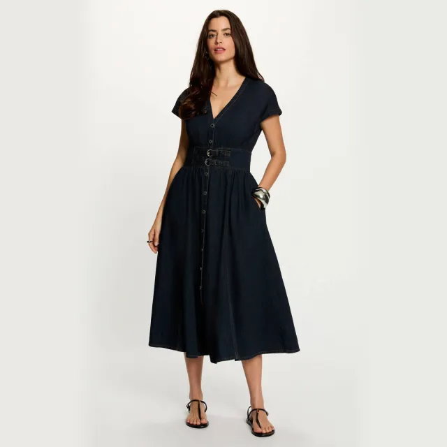 Morgan midi spijkerjurk - donkerblauw Dark blue