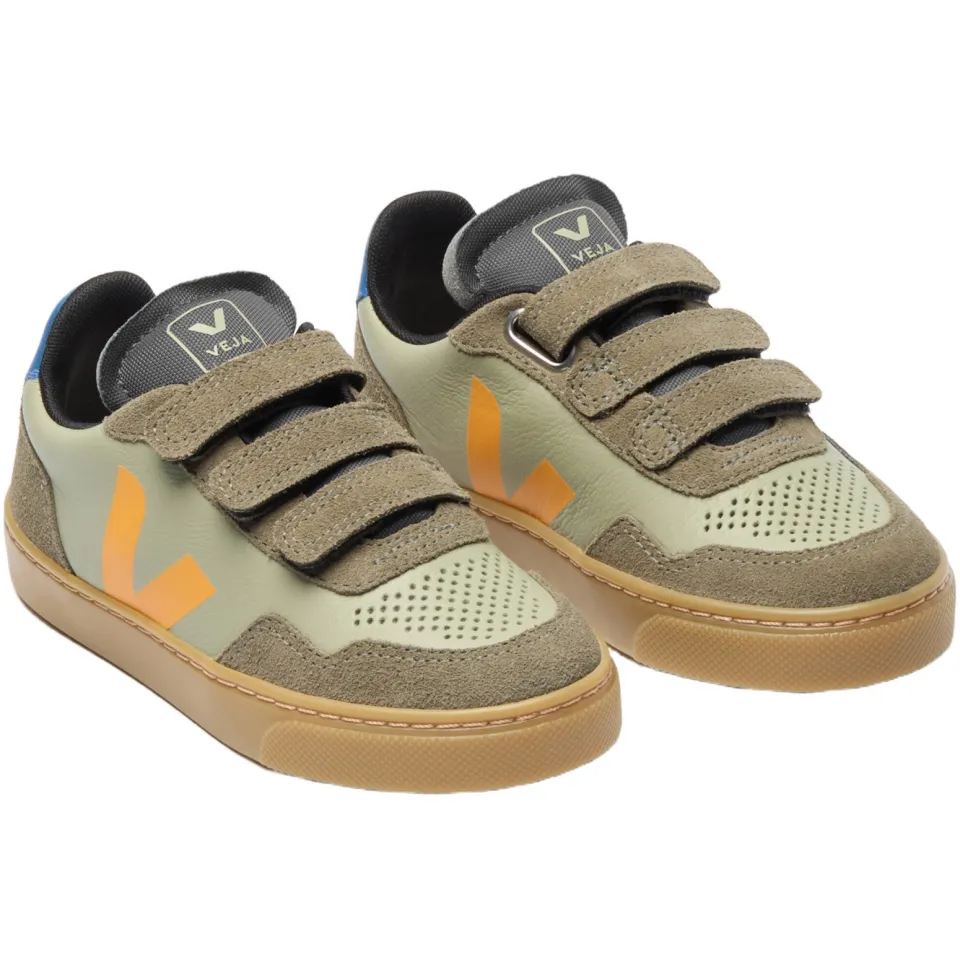 Veja Small V-90 leren sneakers - khaki/geel, foto 2