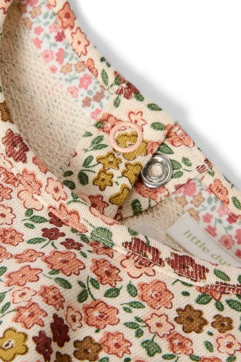 Little Dutch gebloemde jurk met ruches beige, foto 5