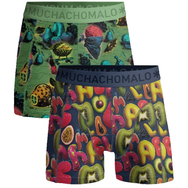 Muchachomalo Heren 2-pack Boxershorts Weird Fruit Veelkleurig