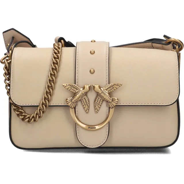 Pinko Love One Mini Slouchy schoudertas beige