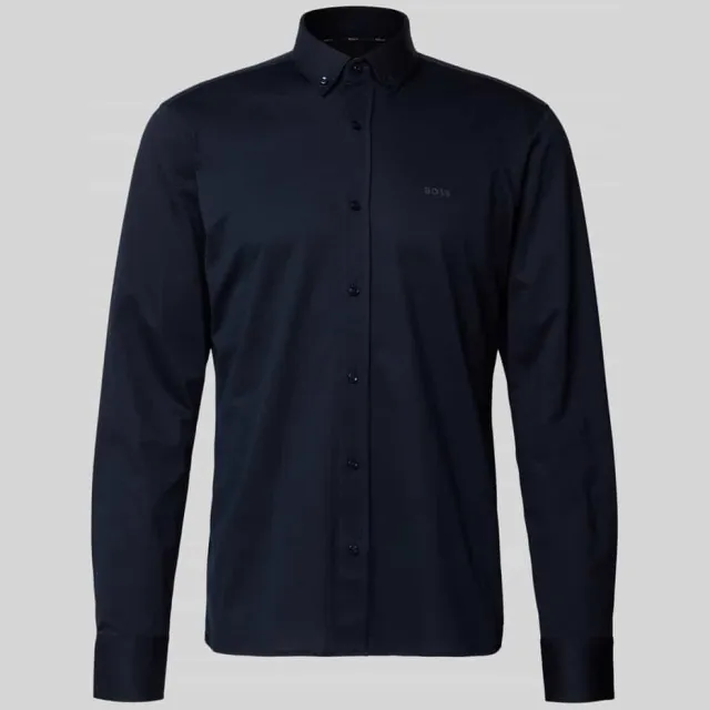 Boss Regular fit zakelijk overhemd van een katoenmix marine, foto 2