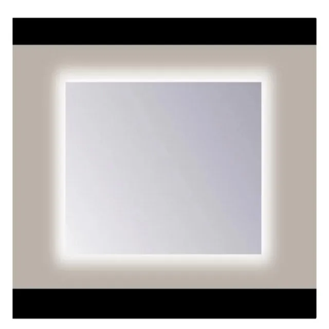 Sanicare Spiegel Sanicare Q-Mirrors 65x60 cm PP-Geslepen Vierkant Met Rondom LED Cold White incl. ophangmateriaal Zonder Schakelaar