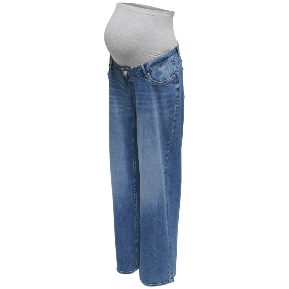 Only MATERNITY OLMMADISON wide leg zwangerschaps jeans - middelblauw medium blue denim, foto 2