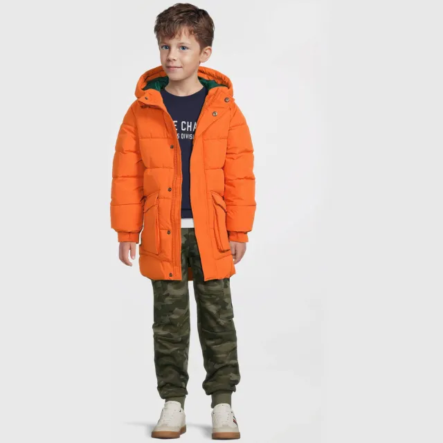 Anytime gewatteerde jas met capuchon oranje