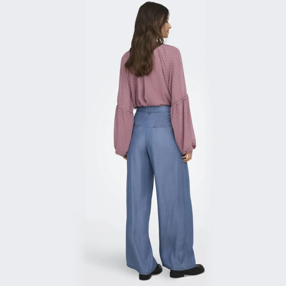 JDY denim regular waist casual broek blauw, foto 3