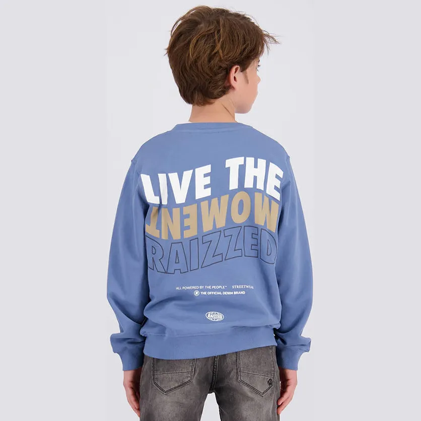 Raizzed sweater met backprint - blauw, foto 6