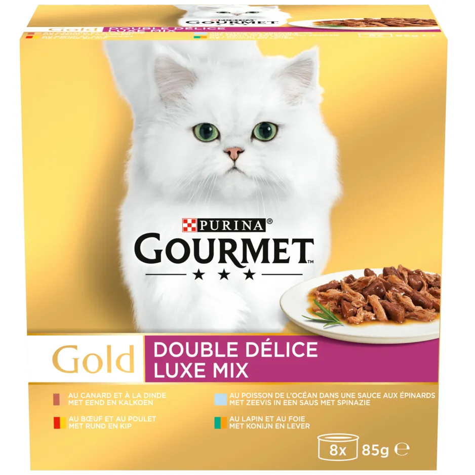 Gourmet Gold Luxe Mix natvoer kat 8 x 85 g, foto 3