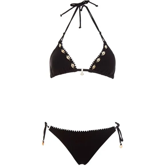 banana moon Bikinibroekje met vetersluiting, model 'DREA' Zwart