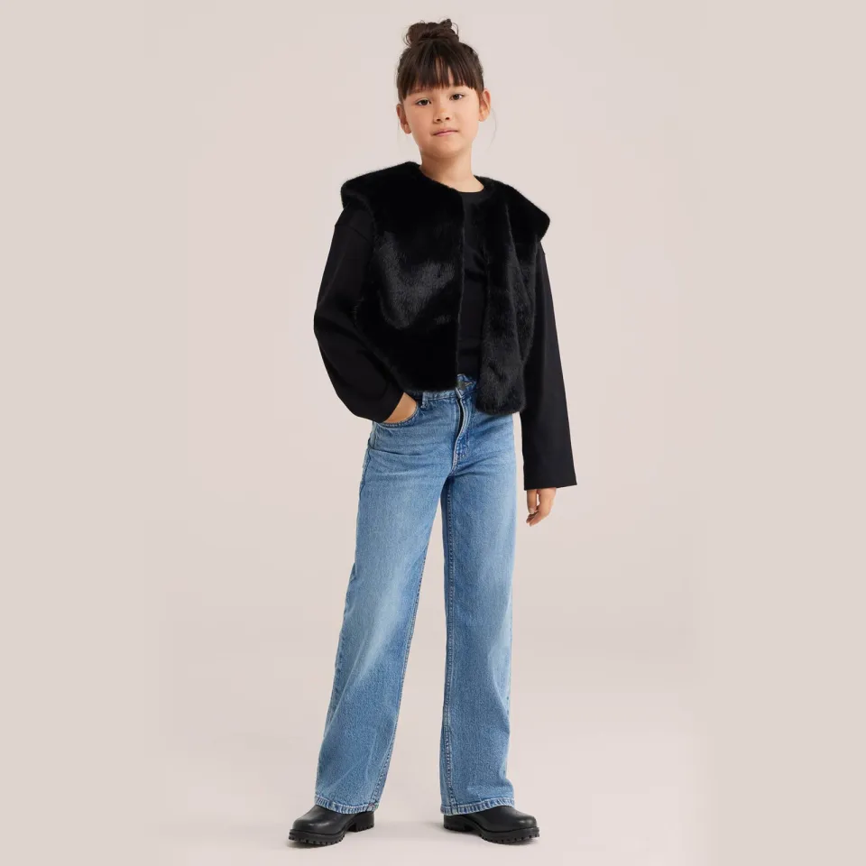 WE Fashion imitatiebont gilet - zwart, foto 4