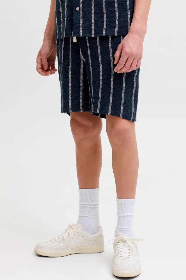 Jack & Jones Junior relaxed gestreepte casual short donkerblauw donkerblauw/wit, foto 4