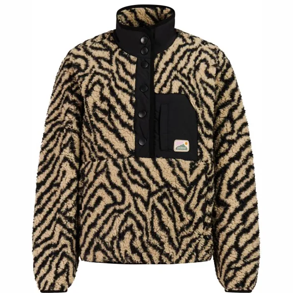 Protest PRTJosey rechtvallende teddy fleecetrui met dierenprint - beige/zwart, foto 2