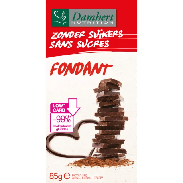 Damhert Fondant chocoladetablet zonder suikers, foto 2