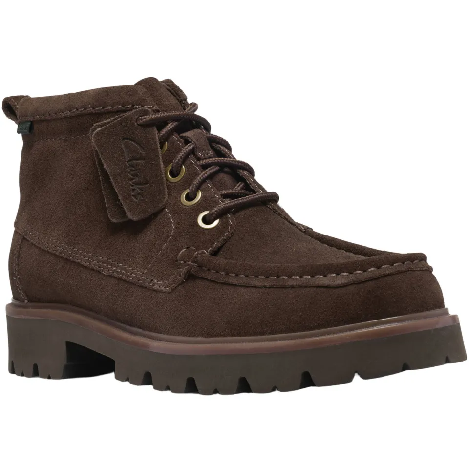 Clarks Torhill High suède veterboots met profielzool - donkerbruin, foto 4