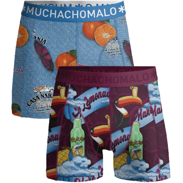 Muchachomalo Heren 2-pack Boxershorts Summer Fruit Veelkleurig
