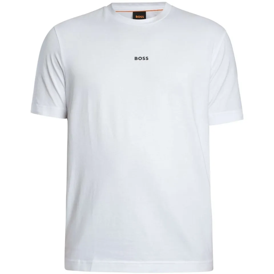 Boss T-shirt met labelprint Wit