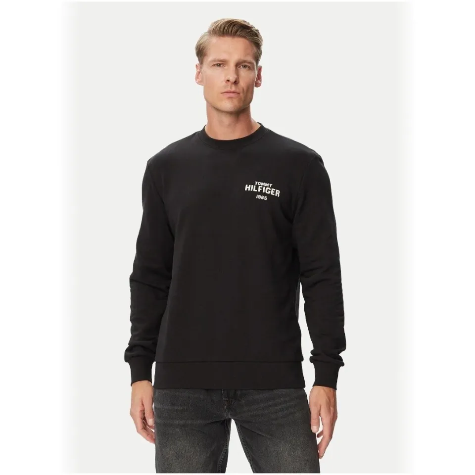 Tommy Hilfiger regular fit sweater met print - zwart, foto 3