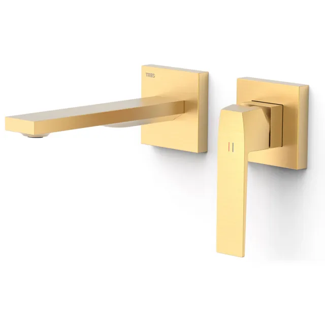 Tres Slim Exclusive wastafelmengkraan inbouw mat goud