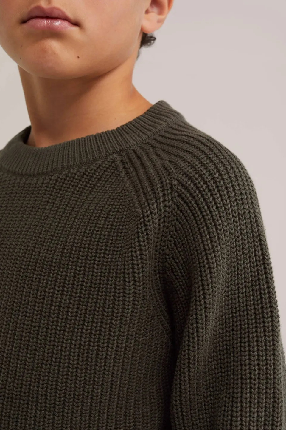 WE Fashion katoenen gebreide trui - olijfgroen, foto 4
