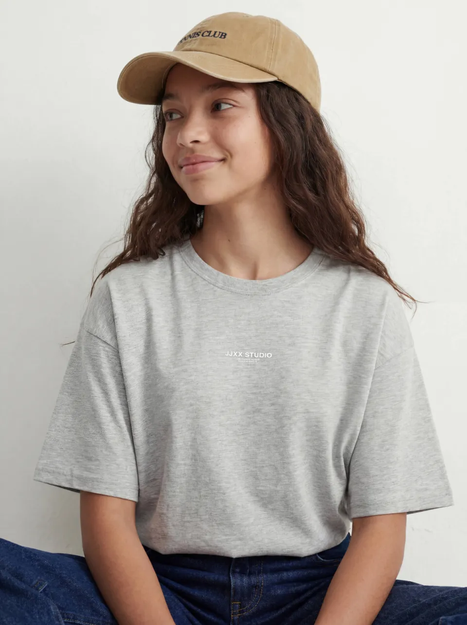 JJXX GIRL T-shirt met tekst lichtgrijs melange, foto 5
