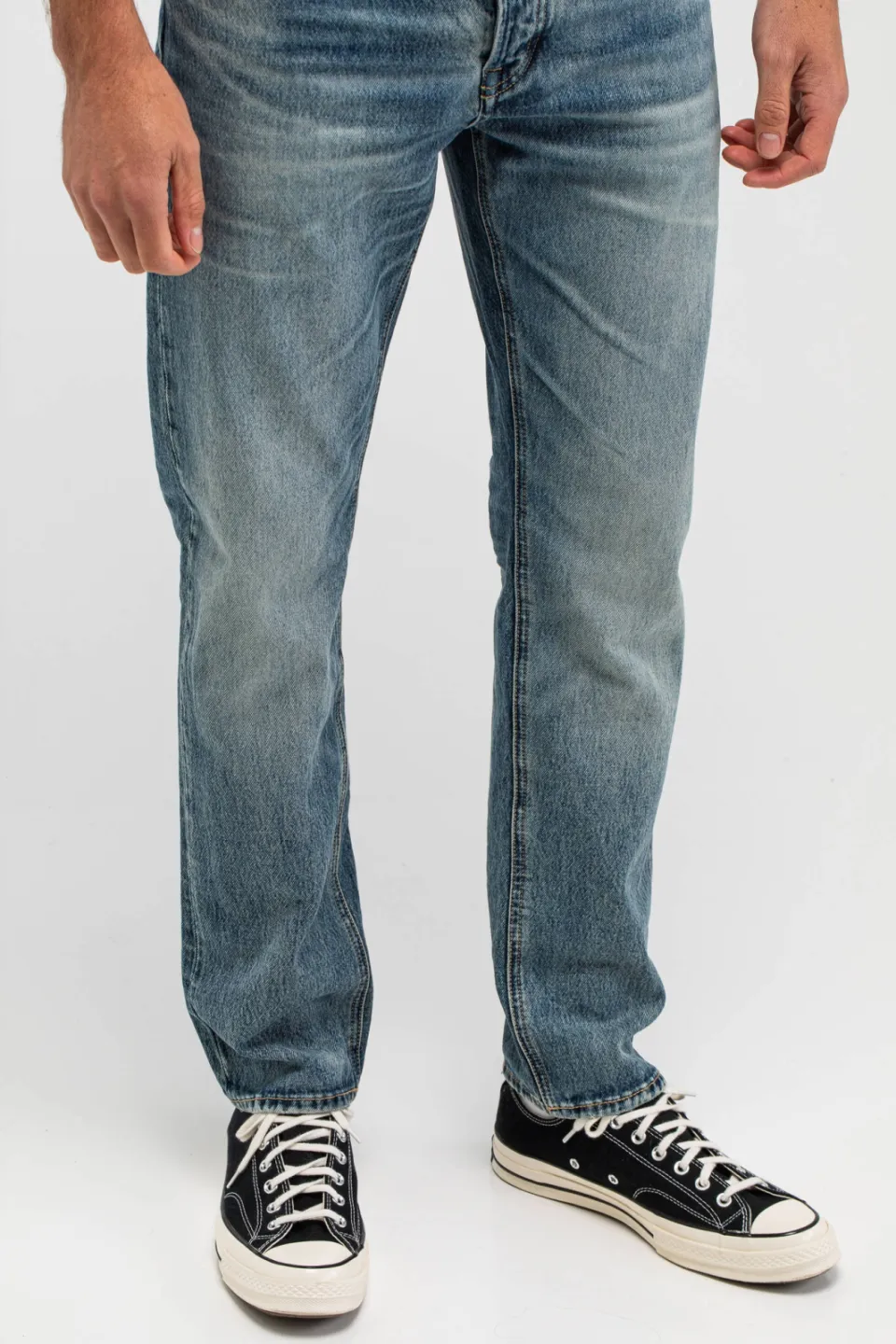 Butcher of Blue Stockton straight leg jeans medium aged blauw, foto 4