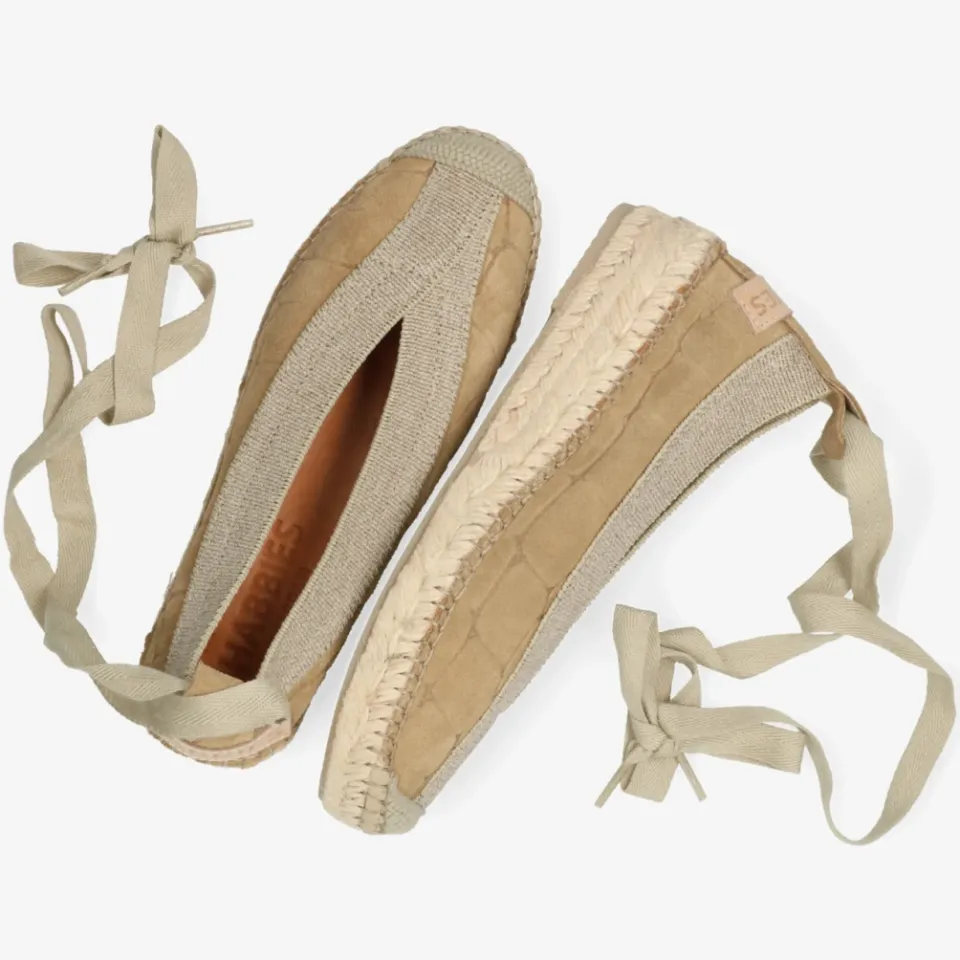 Shabbies Amsterdam Palma Kimono espadrille Croco Zand, foto 8