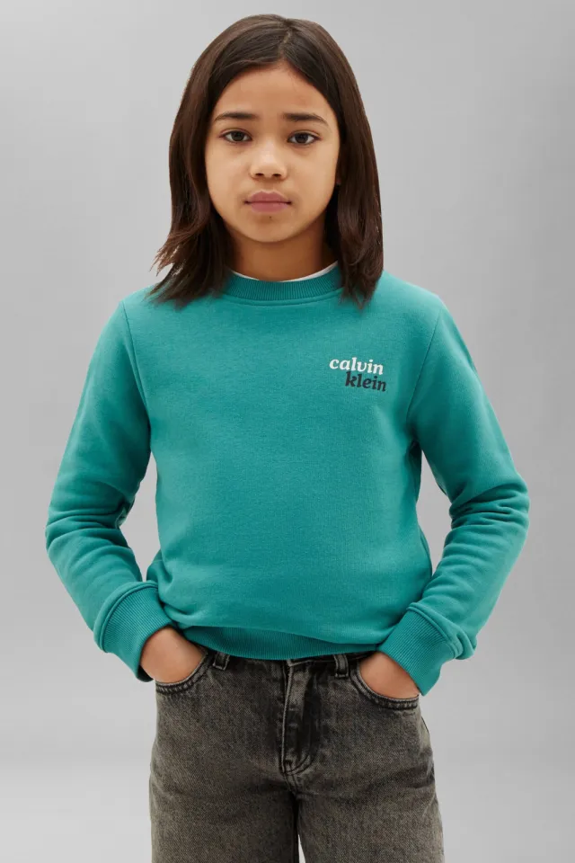Calvin Klein sweater met backprint - groen Zeegroen